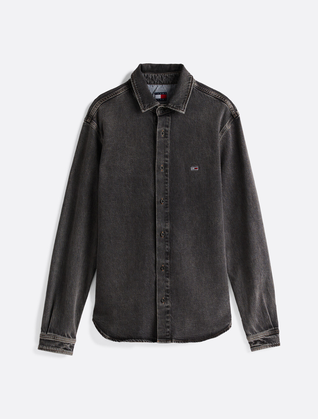 標準版型褪色牛仔襯衫式外套, Denim Black, hi-res