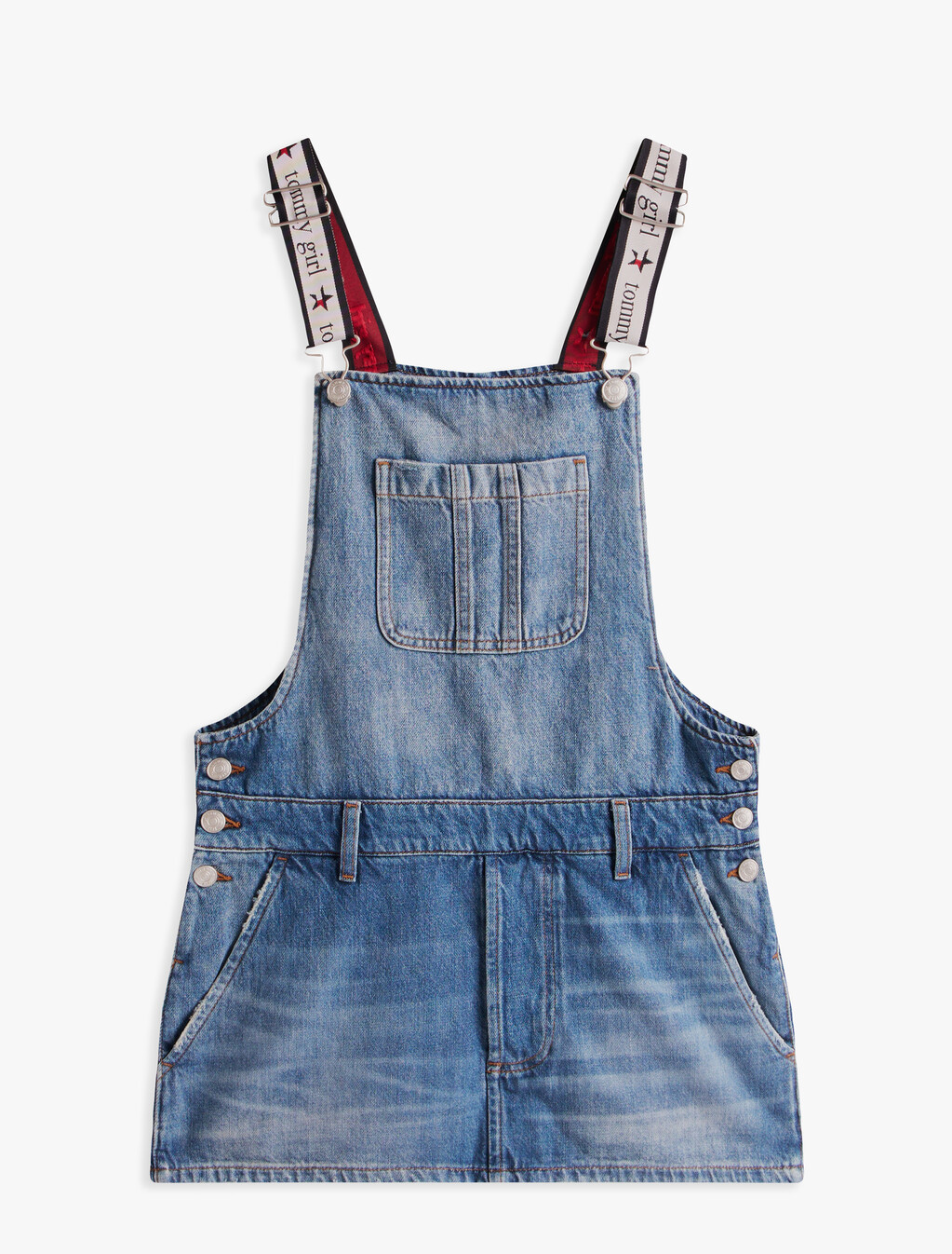 Tommy Girl 迷你牛仔吊帶連身裙, Indigo Wash / Ecru, hi-res