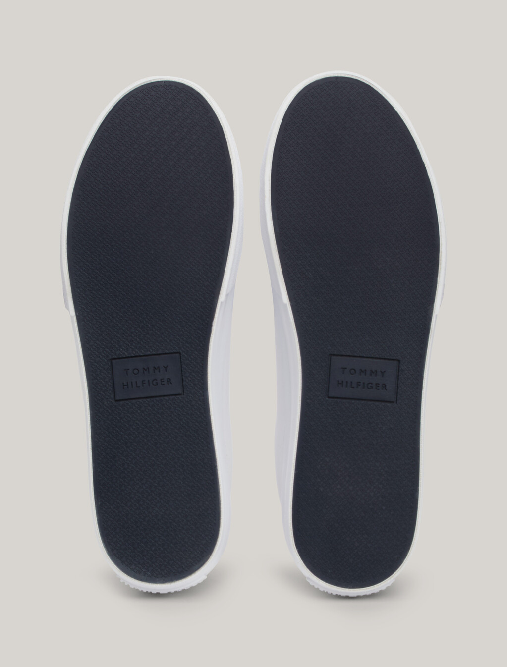 TH Monogram Embossed Leather Trainers, White, hi-res