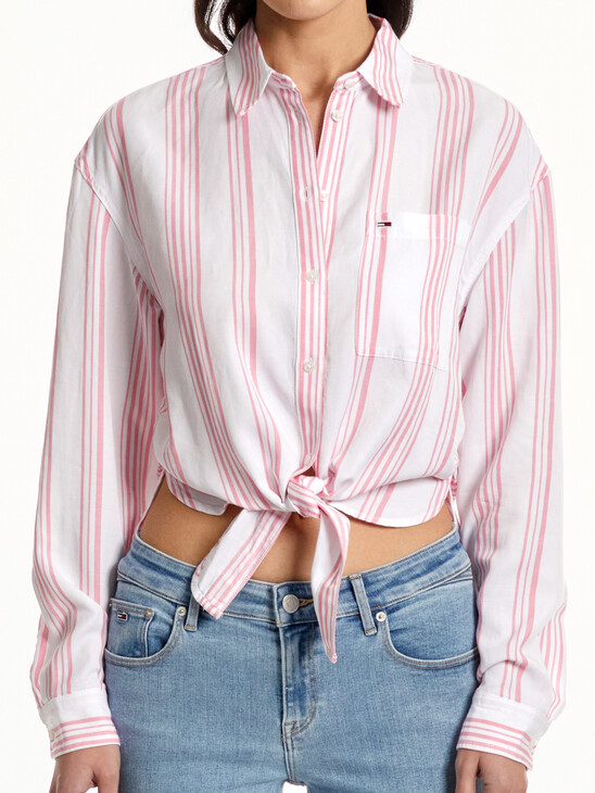 TIE-FRONT STRIPE SHIRT TIE-FRONT STRIPE SHIRT