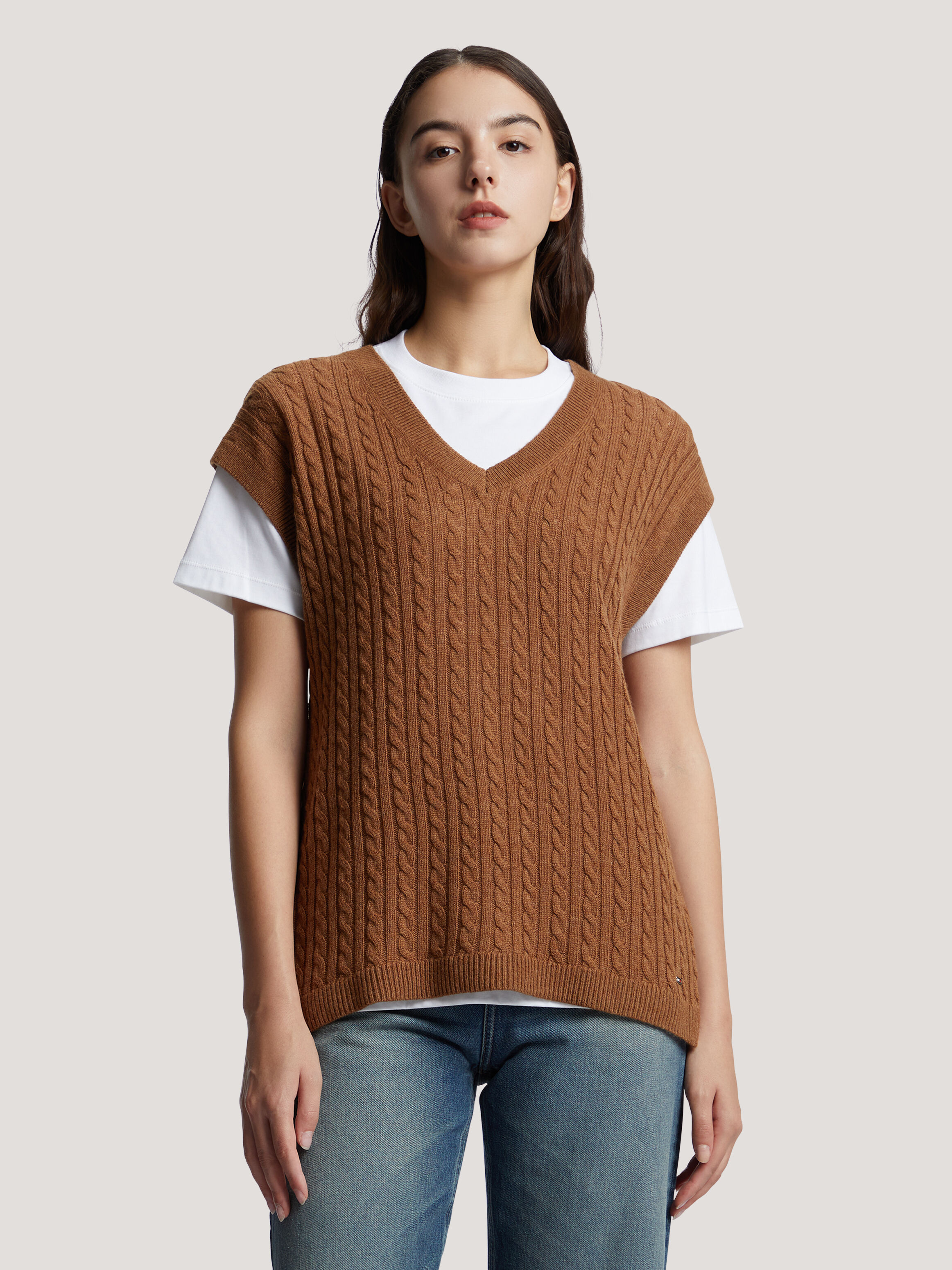 Soft Wool Cable Knit Vest