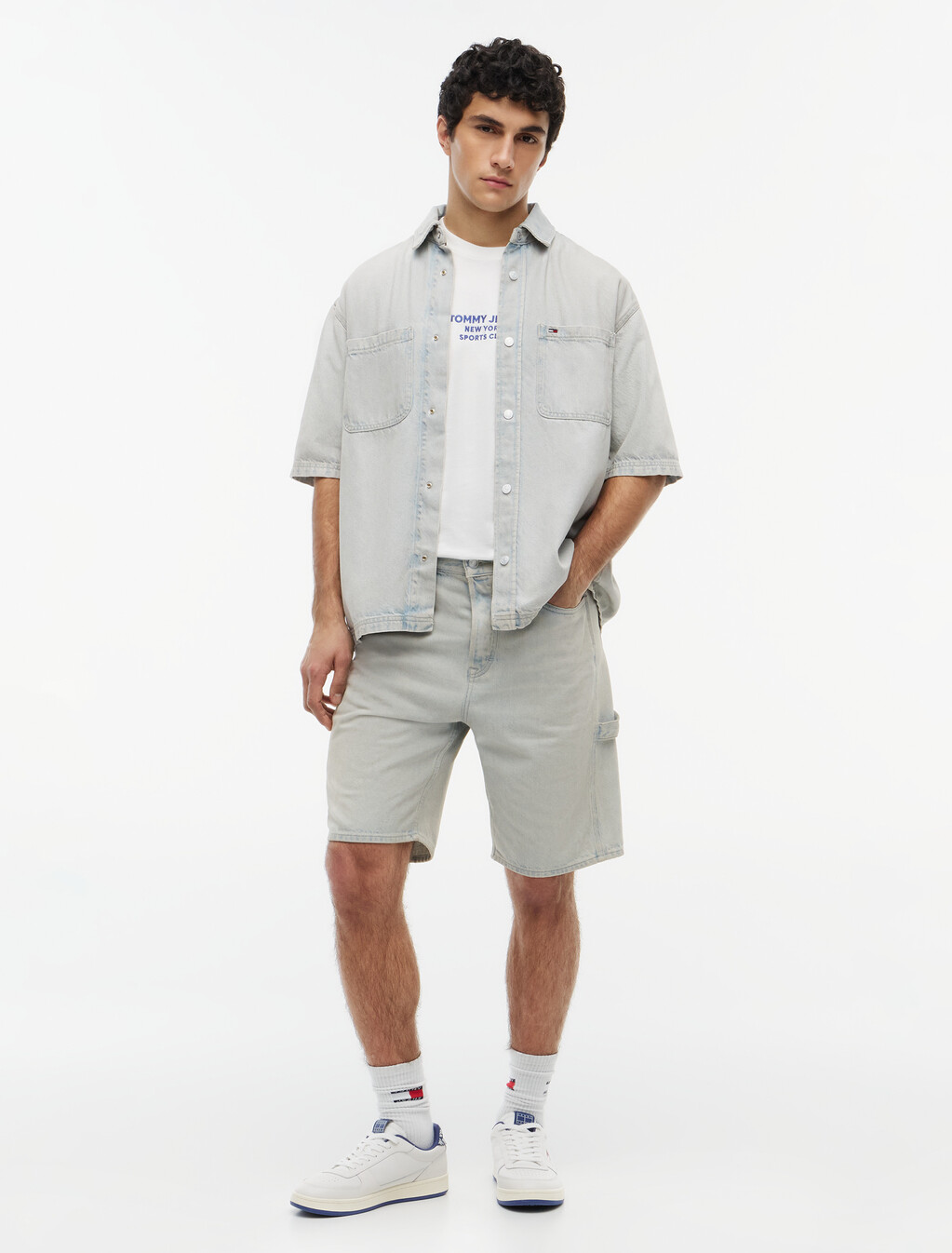 Jaimie Relaxed Carpenter Denim Shorts, Denim Light, hi-res