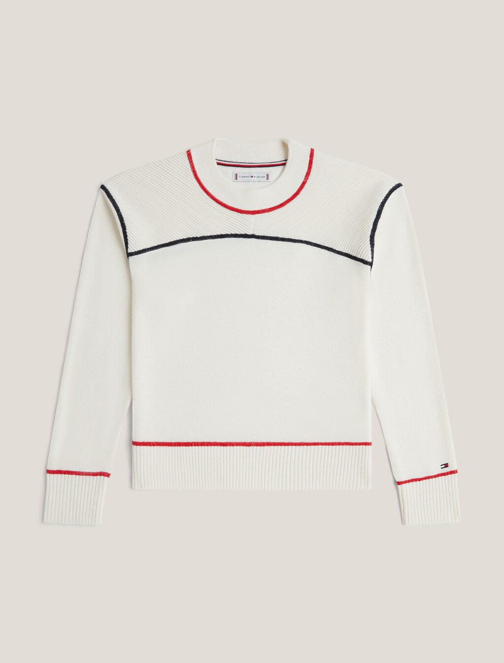 Girls Global Stripe Pullover Top, Ancient White, hi-res