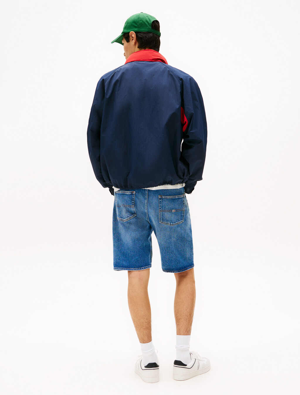 Logo Colour-Blocked Relaxed Jacket, Dark Night Navy / Red Hot, hi-res