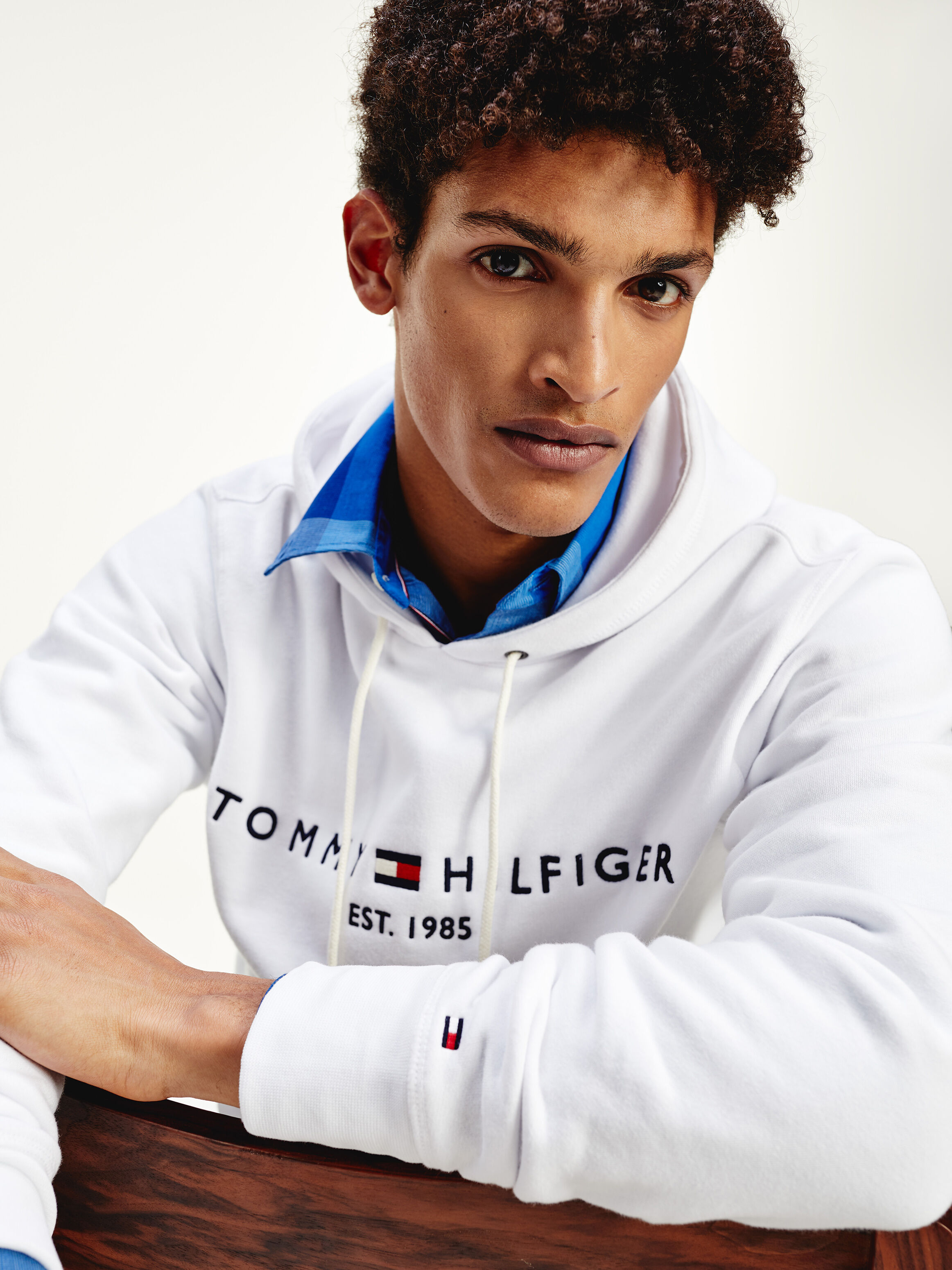 Tommy Logo Flex Fleece Hoodie white Tommy Hilfiger Hong Kong