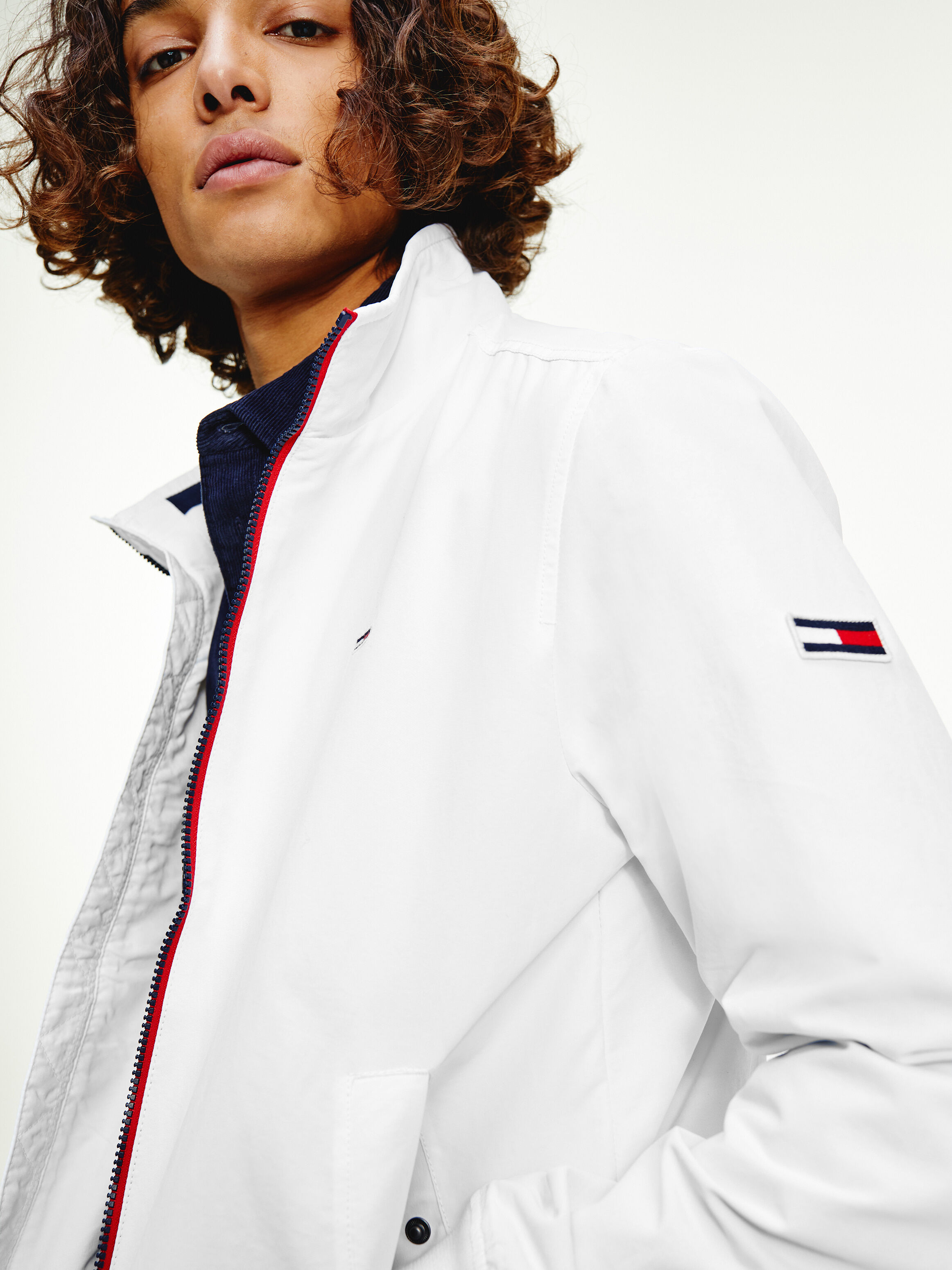 essential flag patch bomber jacket