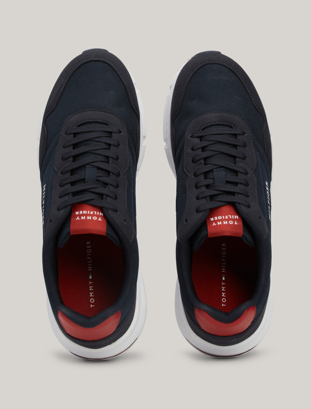 Logo Mixed Texture Chunky Trainers, Desert Sky, hi-res