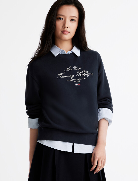 Script Logo Embroidery Sweatshirt
