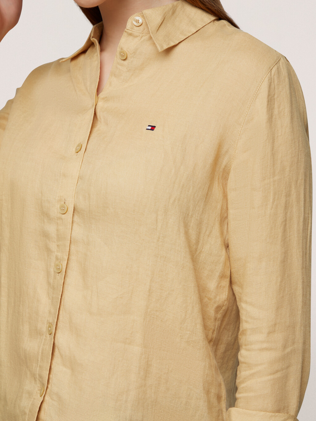 Linen Relaxed Fit Shirt, Harvest Wheat, hi-res