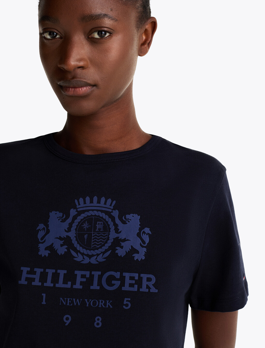 Contrast Trim Crew Neck T-Shirt, Desert Sky, hi-res