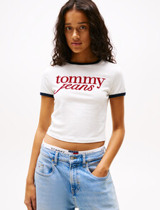 Logo Slim Ringer T-Shirt, Ecru, hi-res