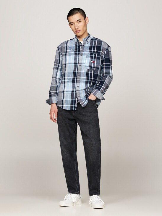 Logo Brushed Flannel Relaxed Shirt