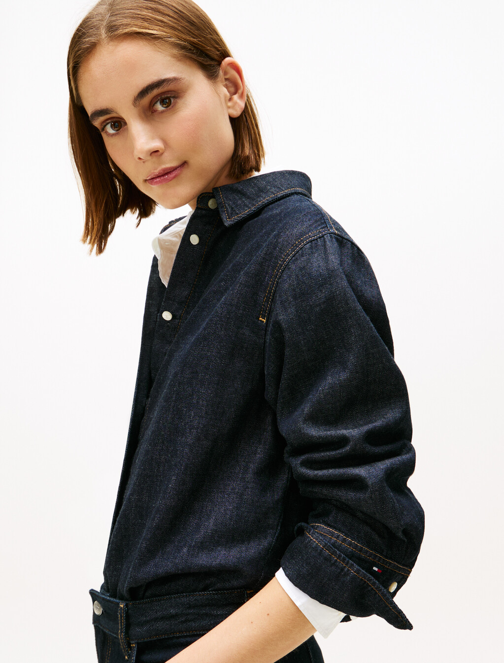 Denim Relaxed Shirt, Pure, hi-res