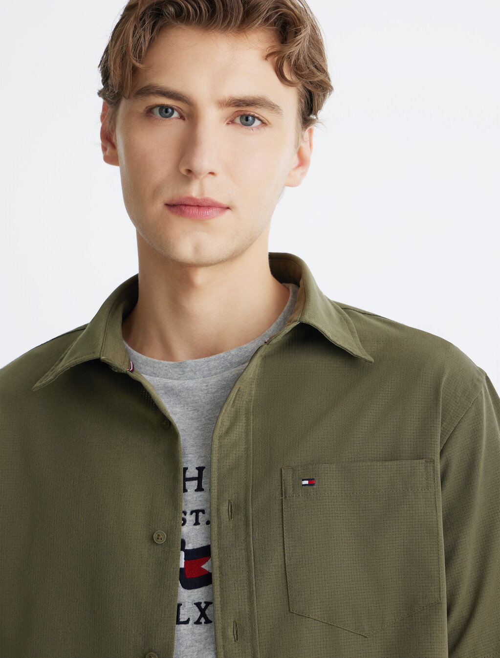 Airdot Short Sleeve Shirt, Army Green, hi-res