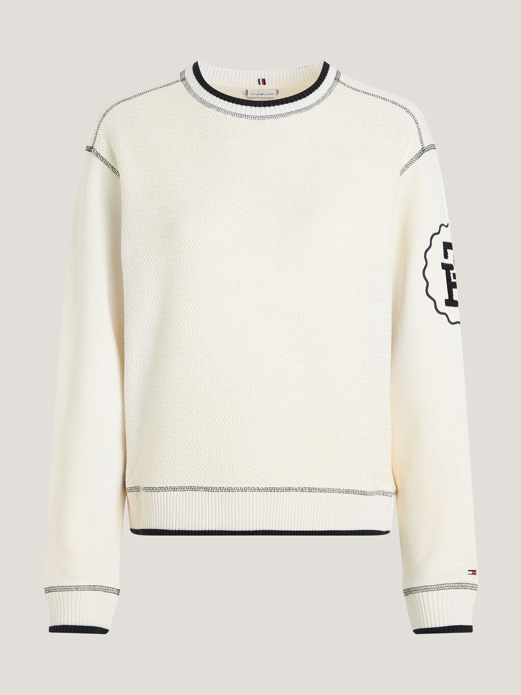TH Monogram Textured Regular Fit Sweatshirt, Calico, hi-res