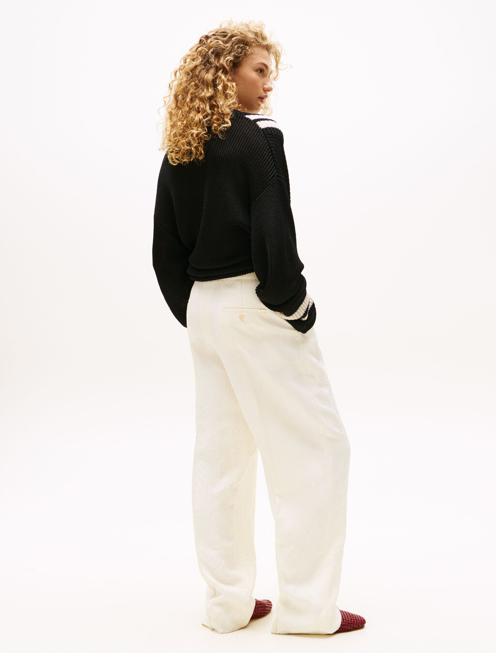 The Runway Collection Oversized Tailored Trousers, Calico, hi-res