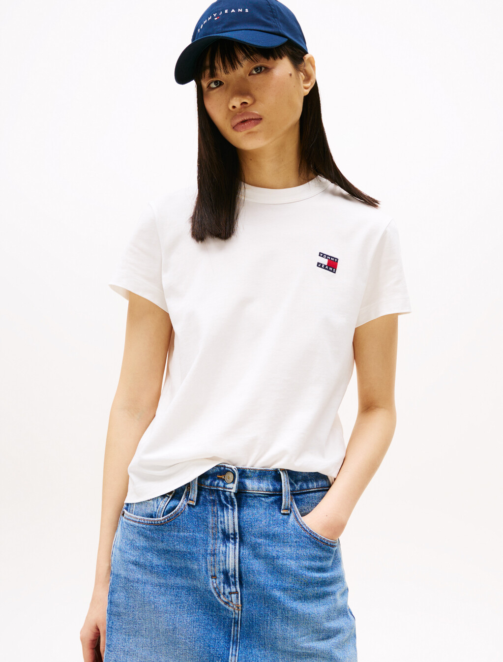 Tommy Badge Crew Neck T-Shirt, Ecru, hi-res