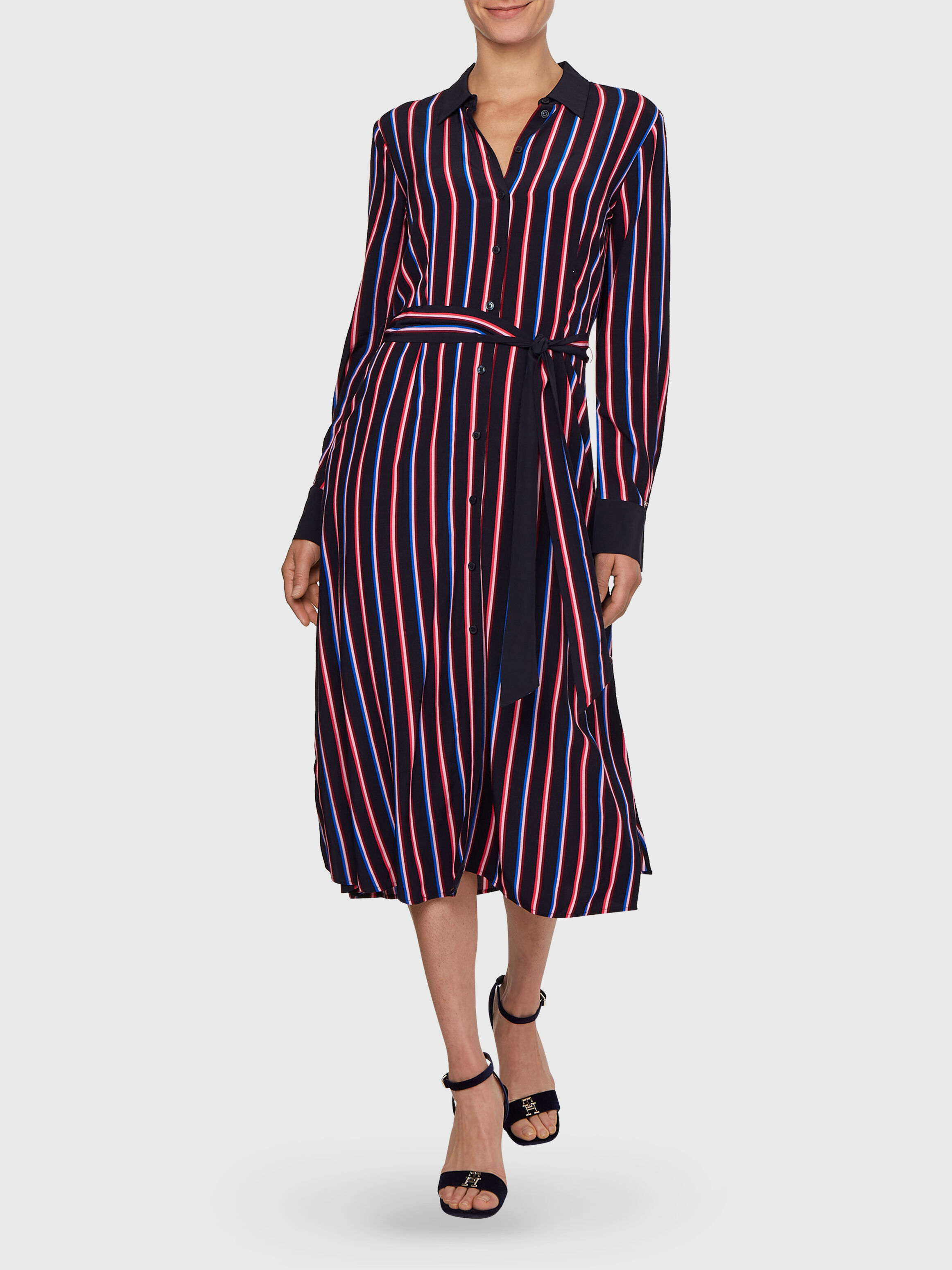 MYLAN Bi-color stripe shirt dress - ワンピース