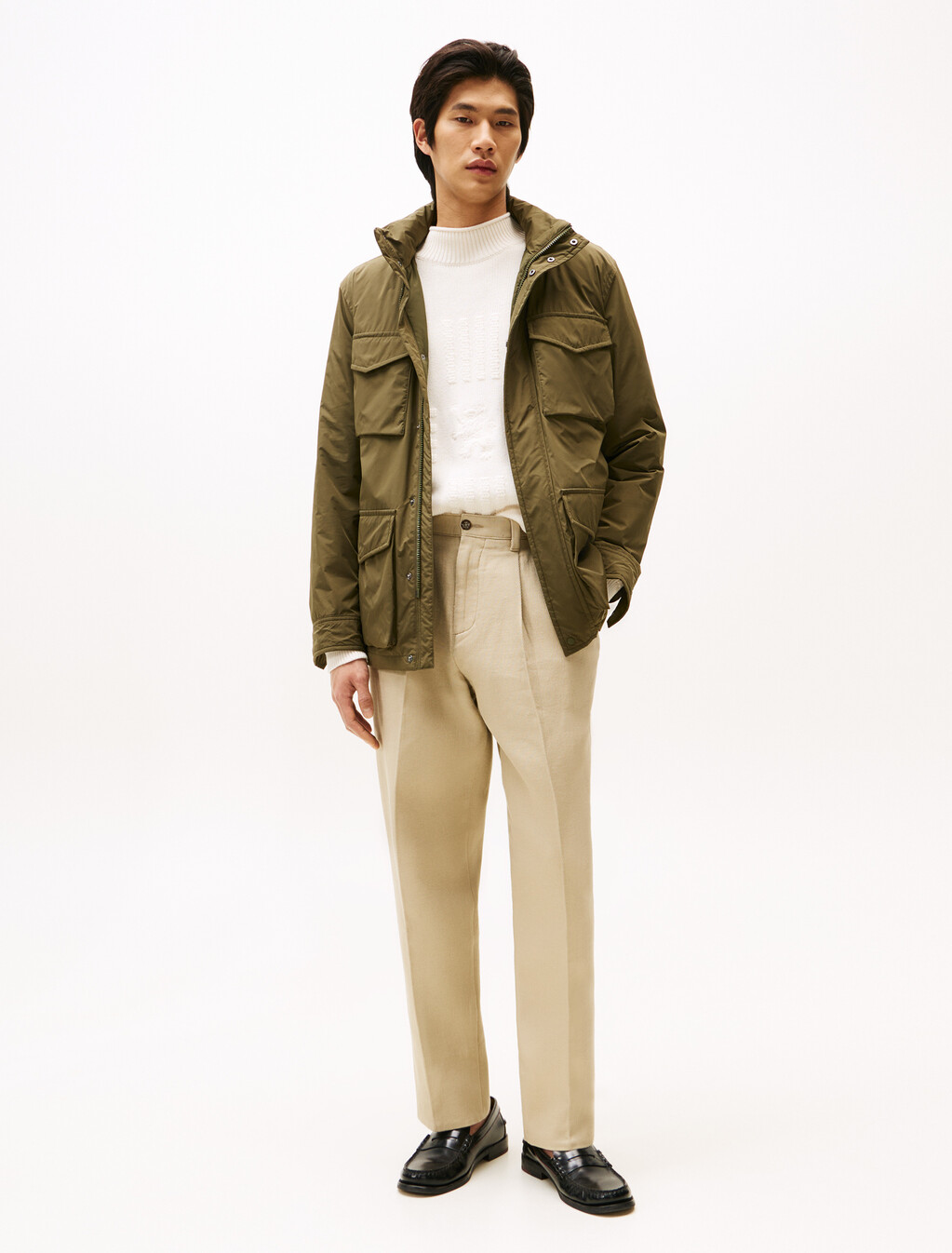 Twill Wide Leg Trousers, Sandalwood, hi-res
