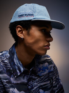 TOMMY X MARTINE ROSE BASEBALL CAP, Denim, hi-res