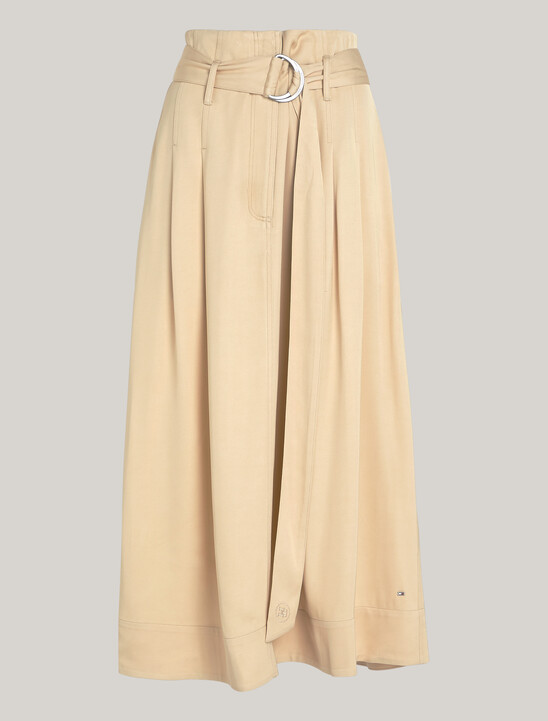 Belted Utility Midi Skirt