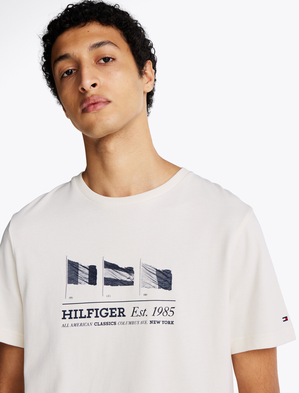 Hilfiger Flags T-Shirt, Ivory Petal, hi-res