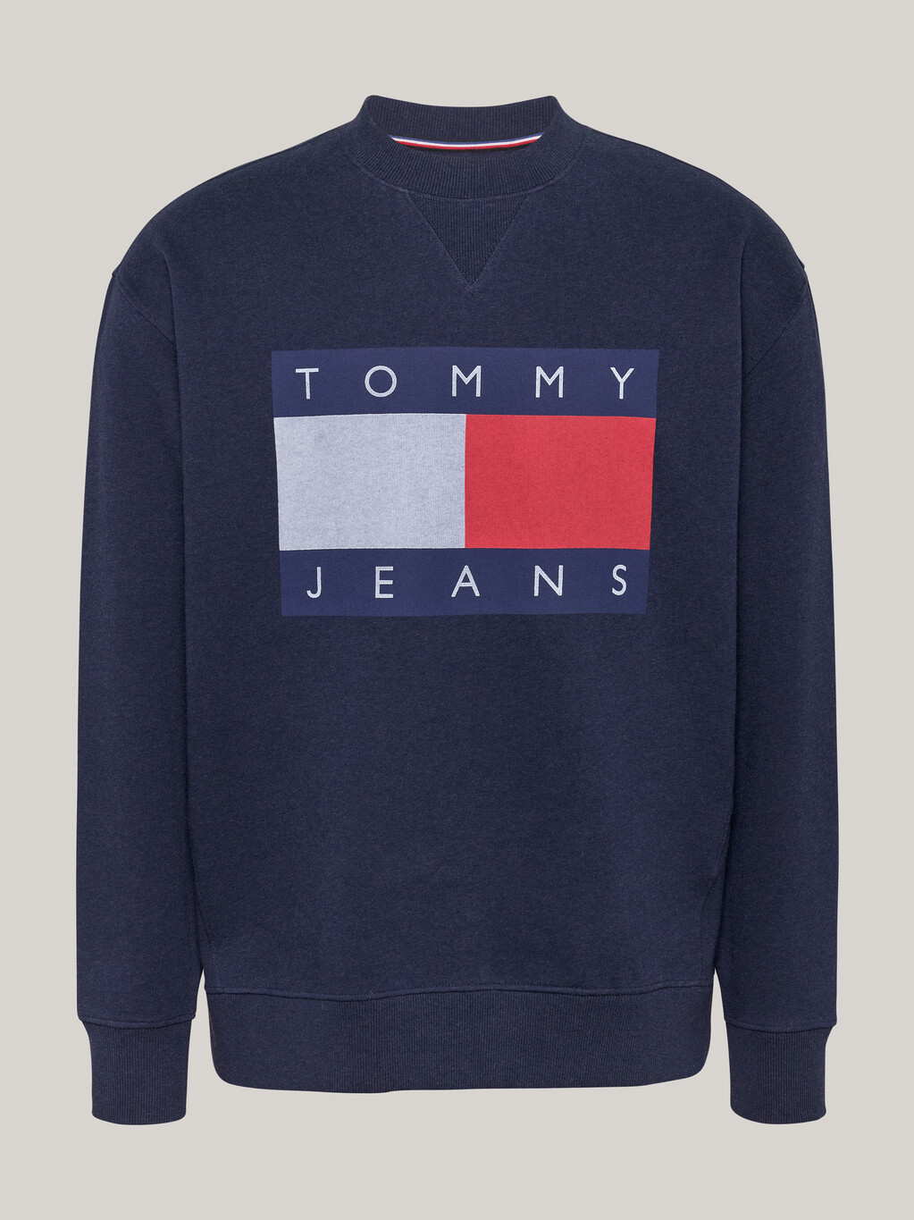 Tommy Flag Badge Relaxed Sweatshirt, Dark Night Navy Melange, hi-res