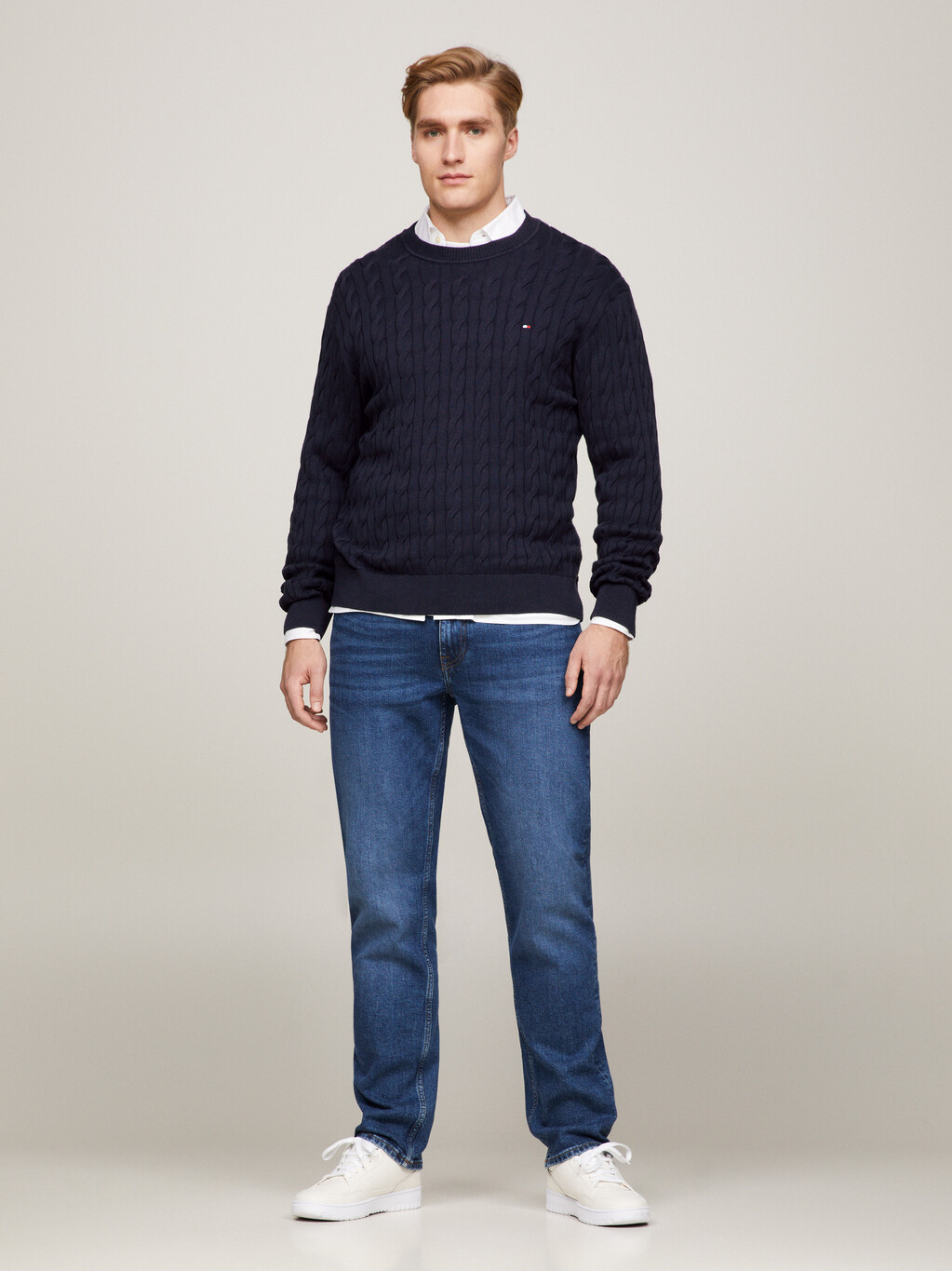 Classics Cable Knit Relaxed Fit Jumper, Desert Sky, hi-res