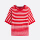 Fire Red / Ecru Stripe
