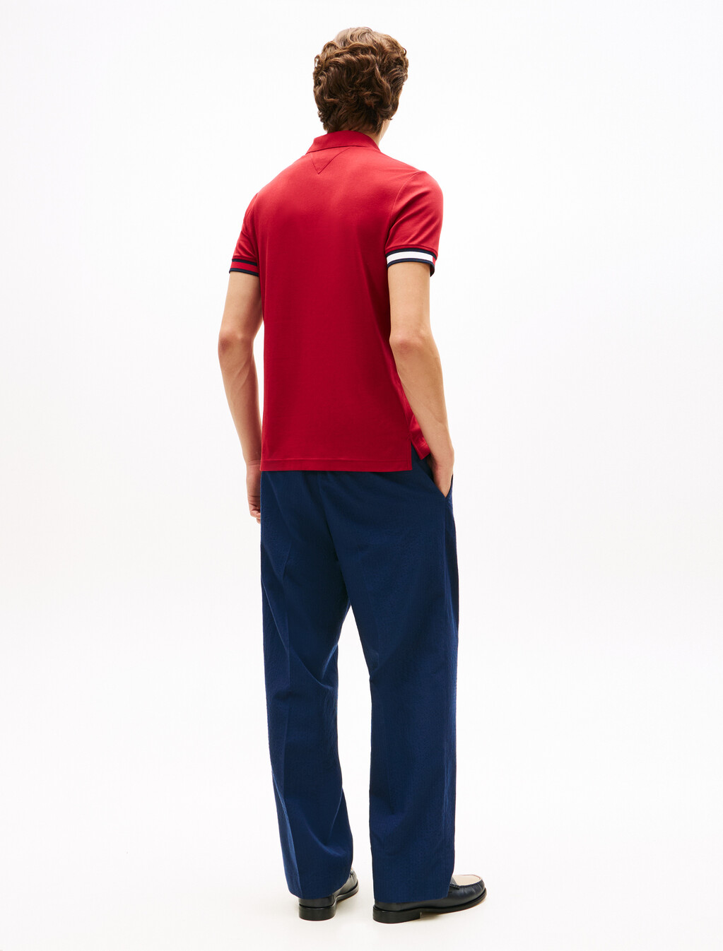 Slim Fit Interlock Knit Tipped Polo Shirt, Regatta Red, hi-res