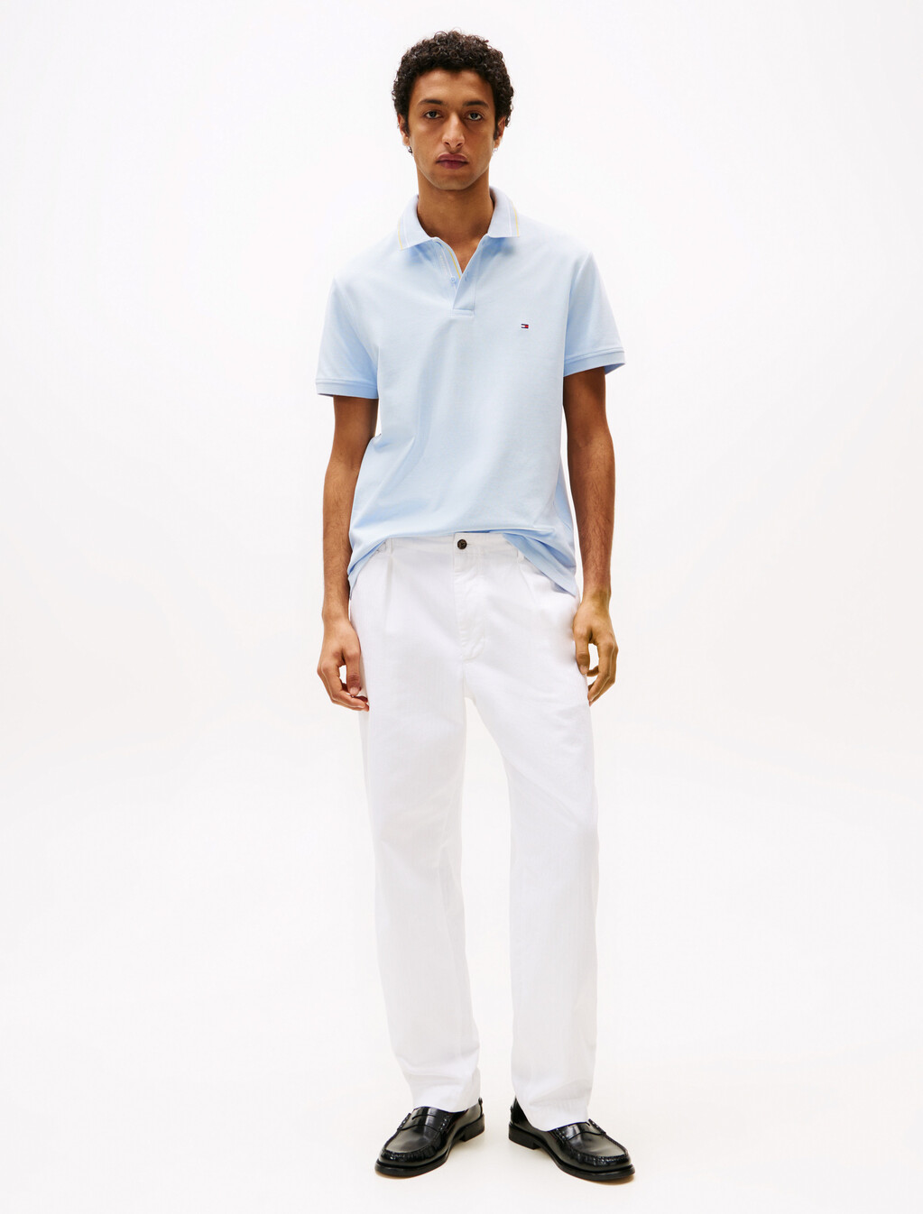 Regular Fit Tipped Collar Polo Shirt, Breezy Blue, hi-res