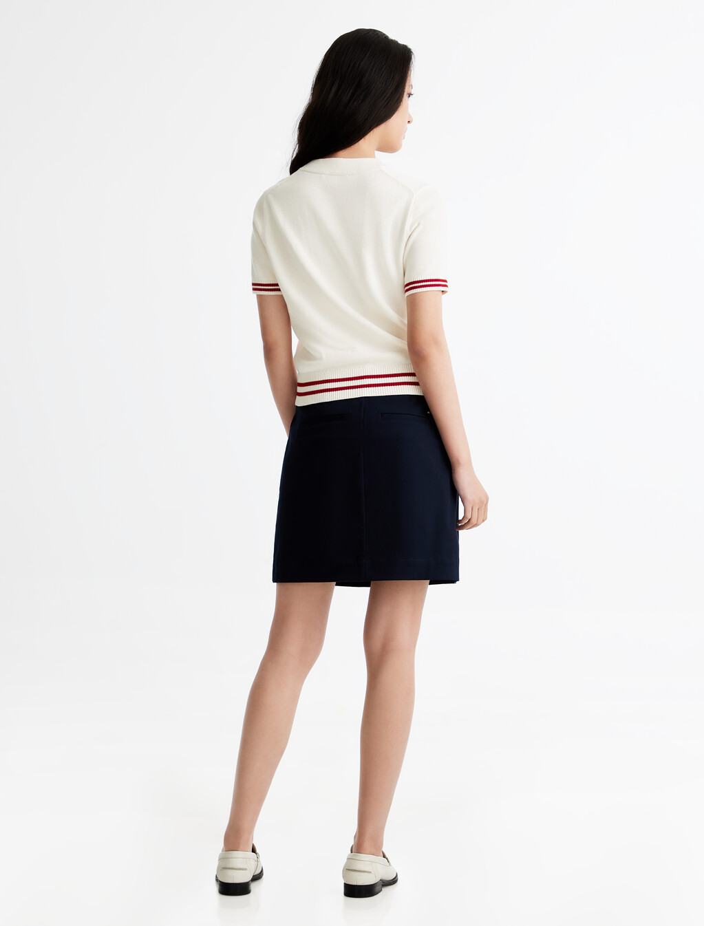 Crewneck Short Sleeve Sweater, Ivory Petal, hi-res