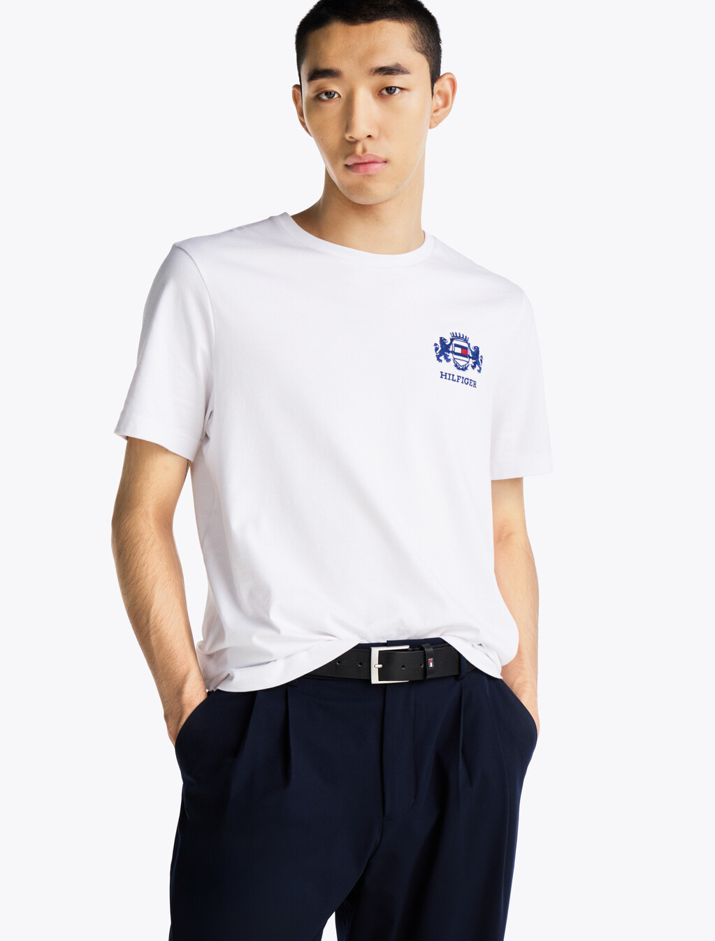 Logo Embroidery T-Shirt, White, hi-res