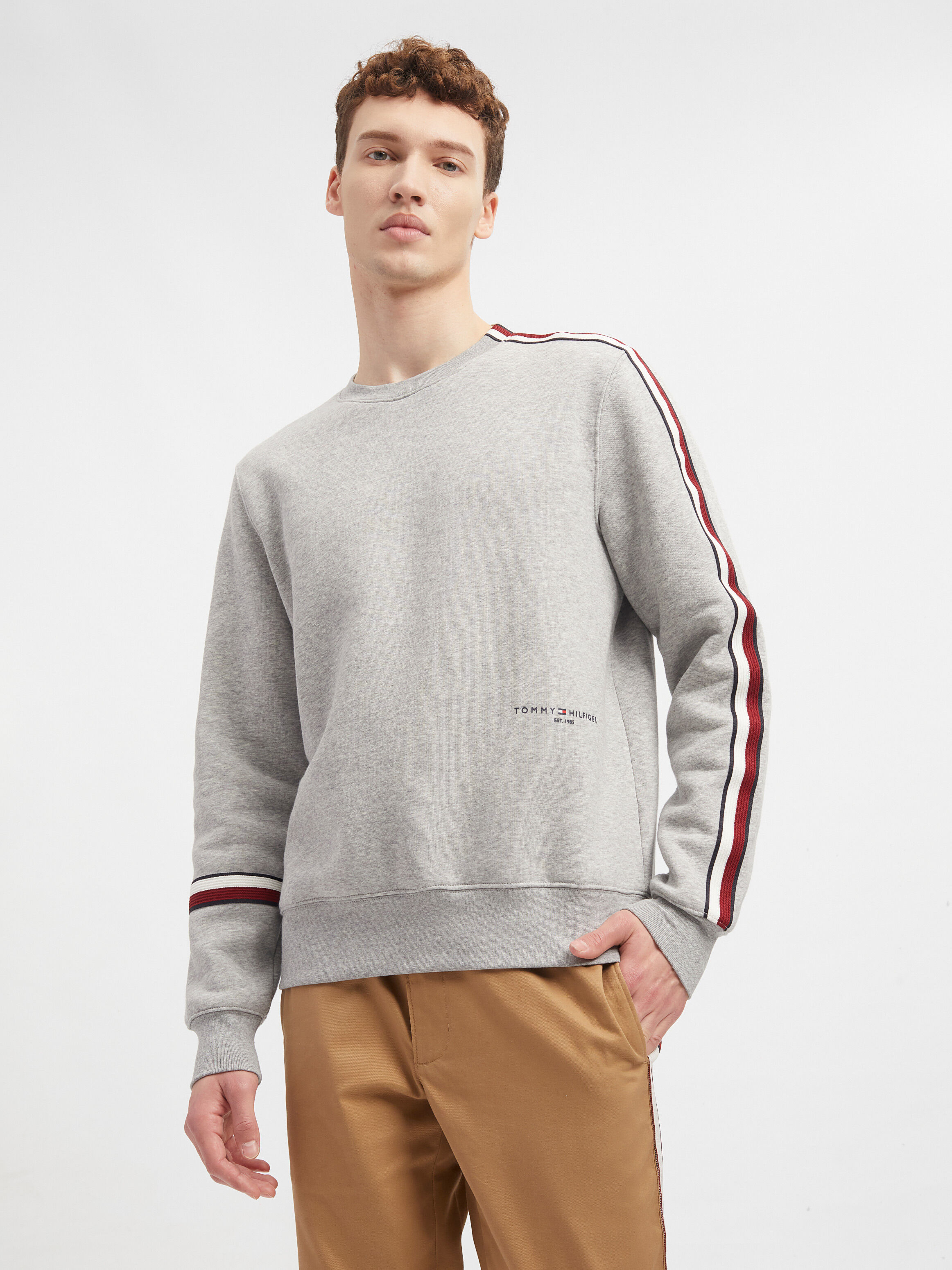 Tommy hilfiger 2024 stripe logo hoodie