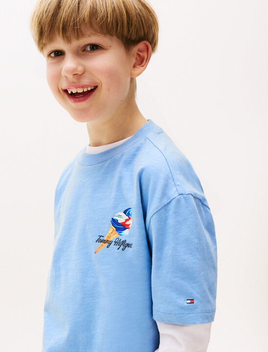Photo Print Slub T-Shirt