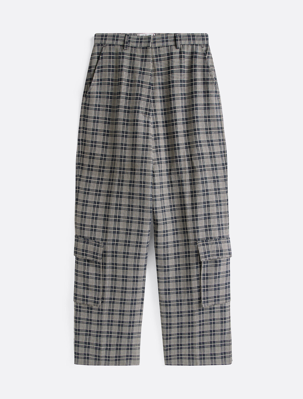 The Runway 系列超寬鬆工裝長褲, Navy Cream Check, hi-res