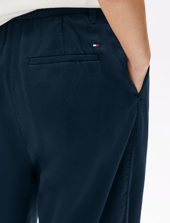 Cotton Blend Relaxed Straight Pant