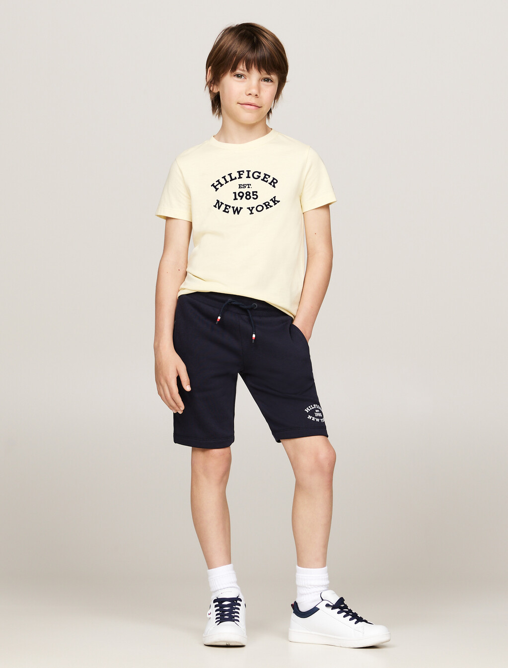 Hilfiger Monotype Flock Logo T-Shirt, Lemon Zest, hi-res