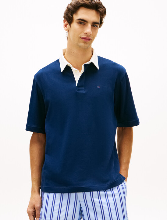 Colour-Blocked Back Logo Relaxed Polo Shirt