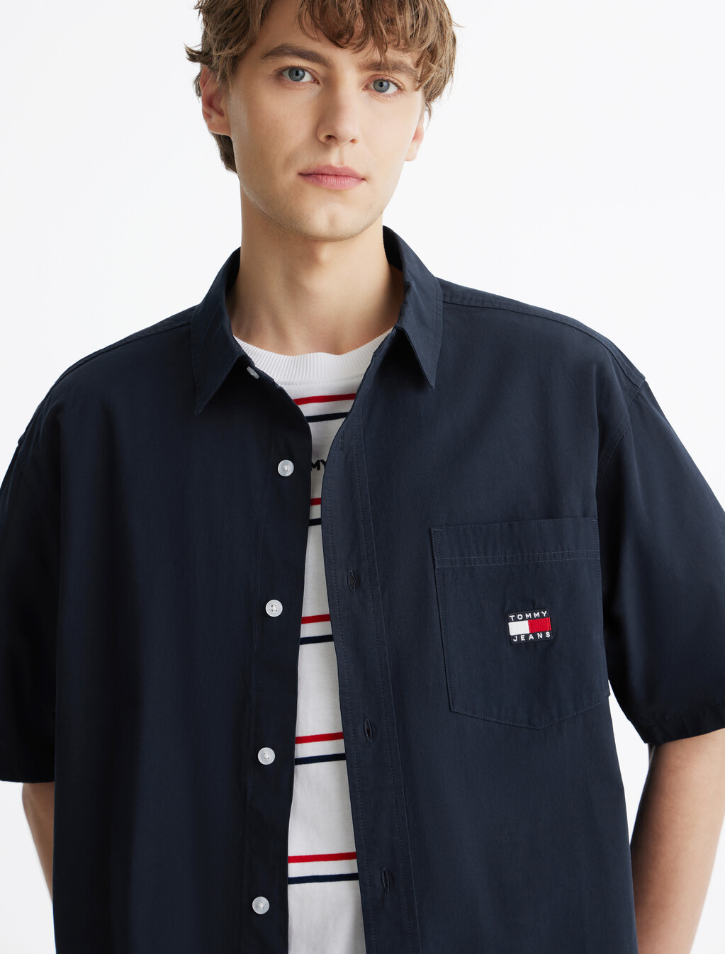 Poplin Overshirt, Dark Night Navy, hi-res