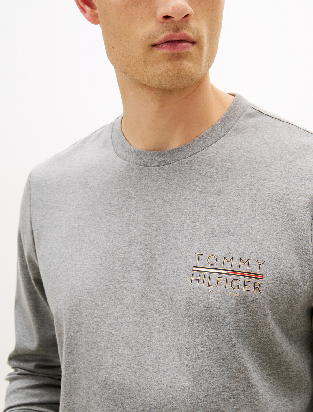 Icon Logo Embroidery Long Sleeve T-Shirt, Medium Grey Heather, hi-res