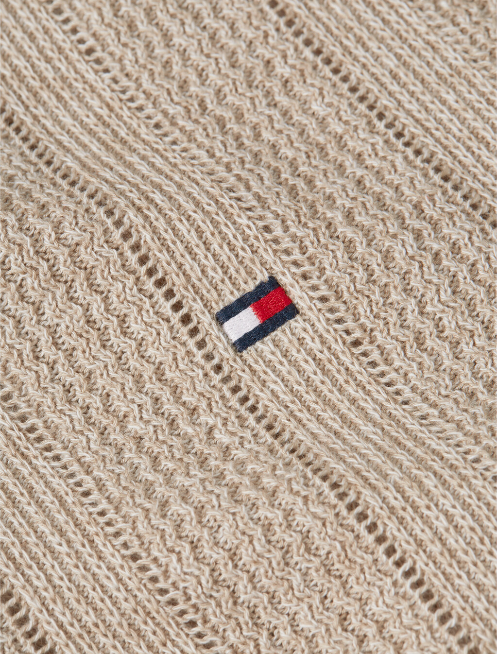 Relaxed Pointelle Short Sleeve Shirt With Linen, Batique khaki Heather, hi-res