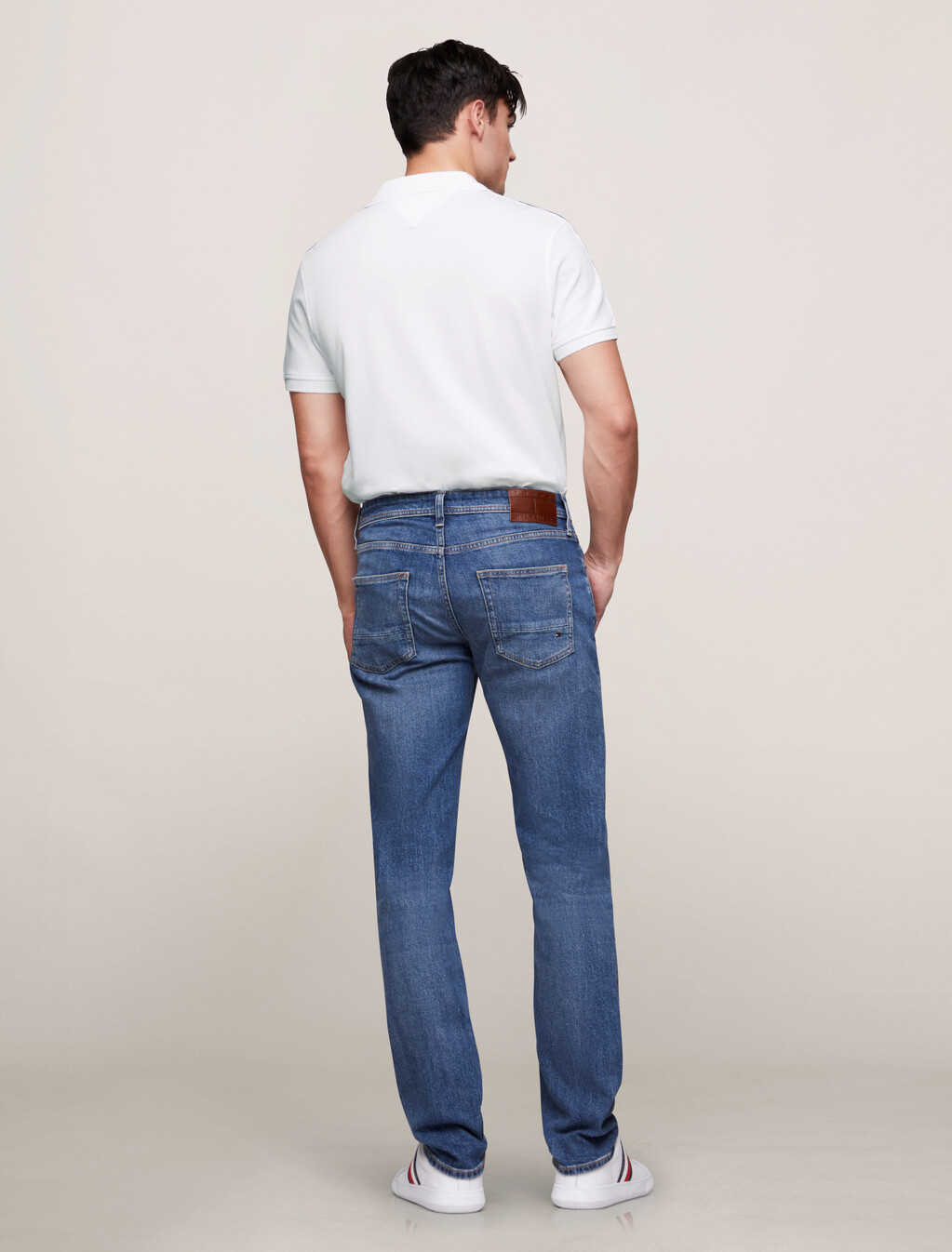 Shadow Global Stripe Regular Polo, White, hi-res