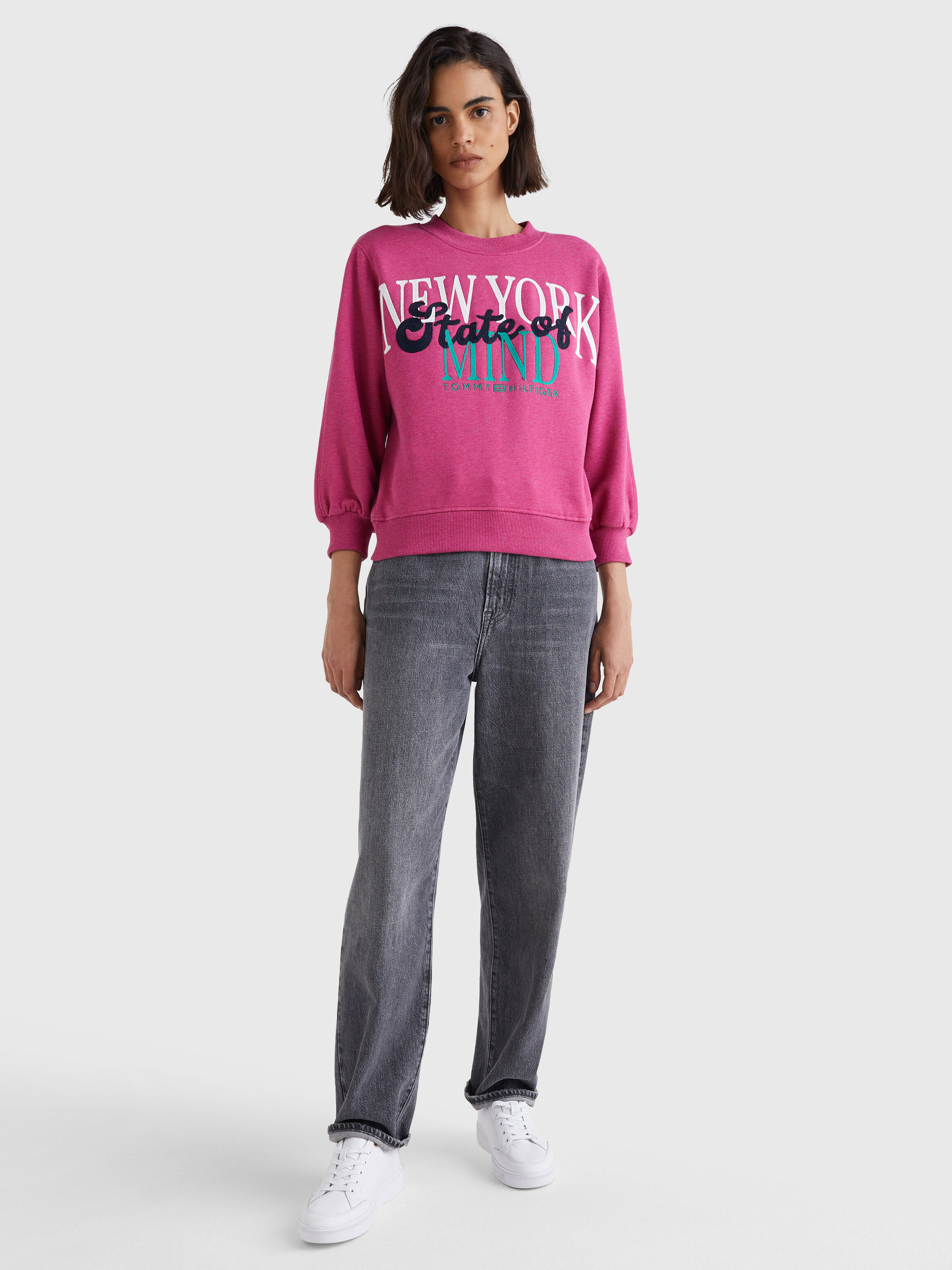 Tommy hilfiger pink sweatshirt deals womens