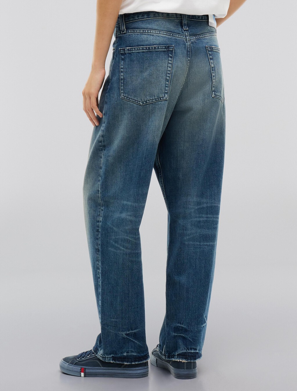 寬版牛仔褲, Mid Wash Denim, hi-res
