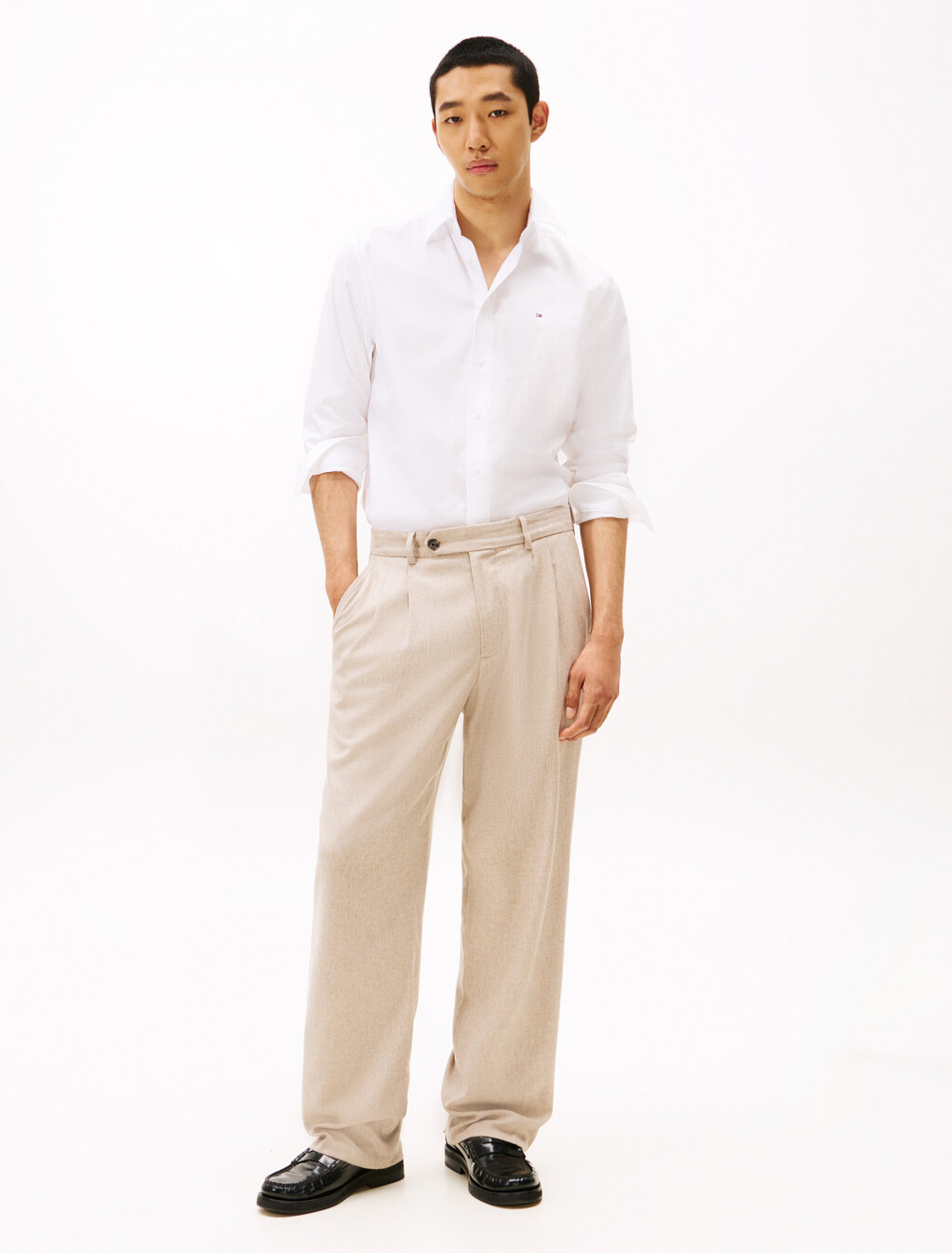 Non-Iron Solid Color Shirt, Th Optic White, hi-res