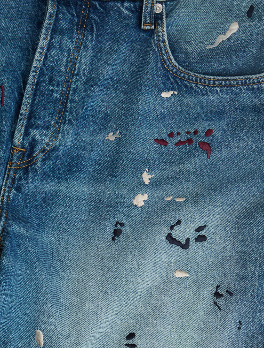 Grand Embroidery Loose Jeans, Keith Indigo, hi-res