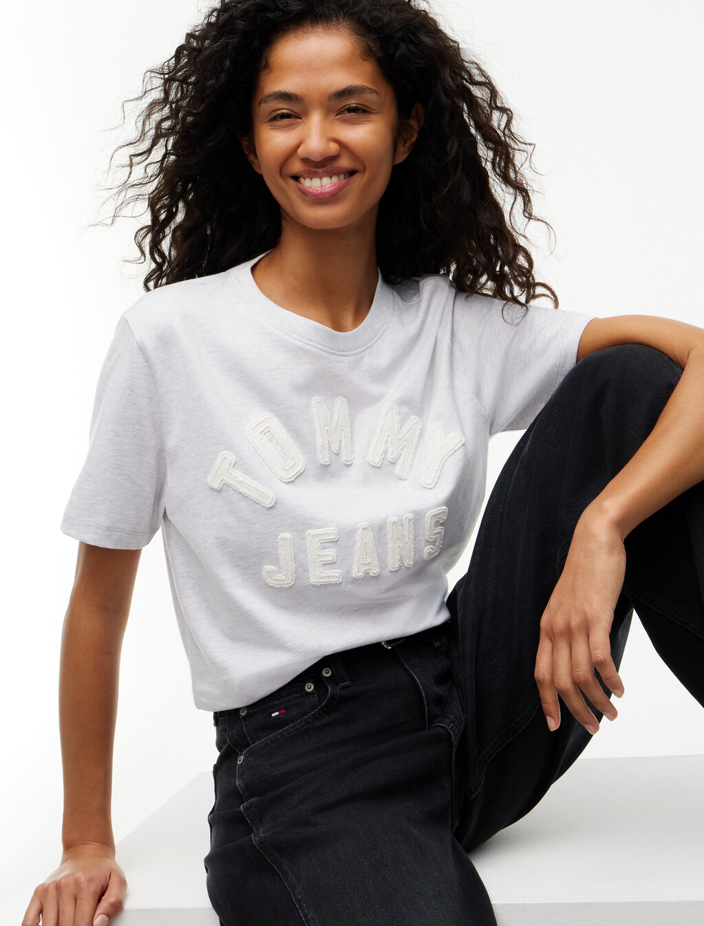 Textured Logo Relaxed Jersey T-Shirt, Ice Grey Heather, hi-res