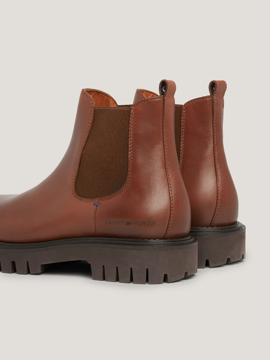 Premium Leather Cleat Chelsea Boots, Winter Cognac, hi-res