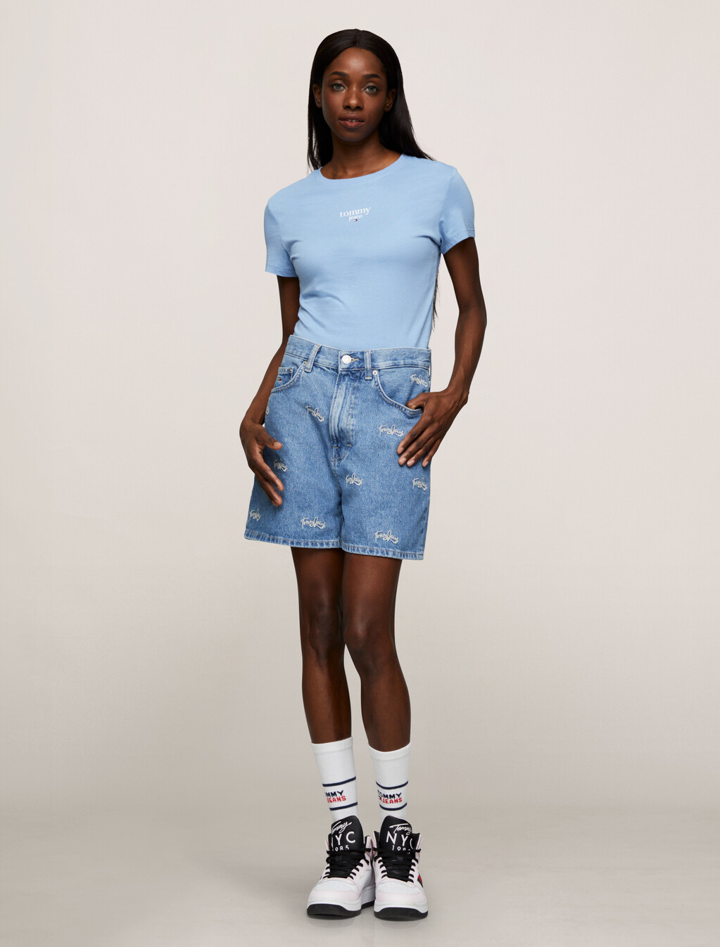 Essential Logo Slim T-Shirt, Westside Blue, hi-res